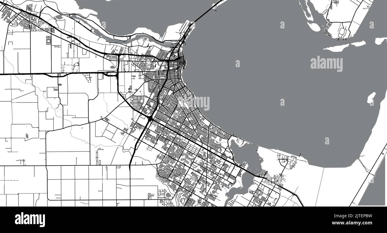 Urban vector city map of Corpus - Urban Vector City Map Of Corpus Christi Texas United States Of America 2JTEPBW 