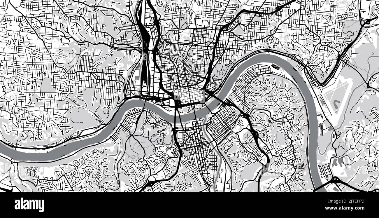 Urban vector city map of Cincinnati - Urban Vector City Map Of Cincinnati Ohio United States Of America 2JTEPPD