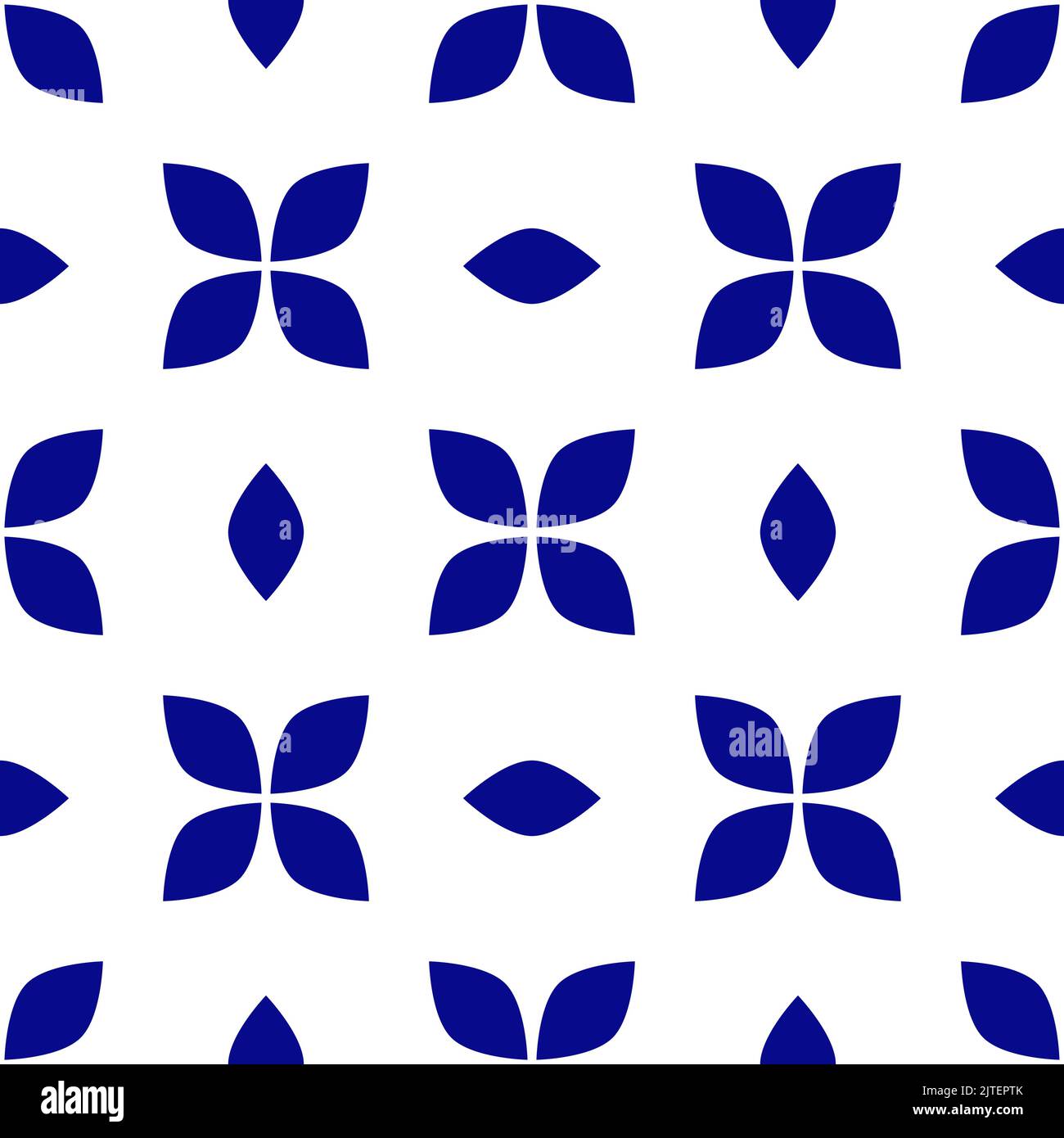 Blue floral seamless pattern. Vector illustration. Stock Vector