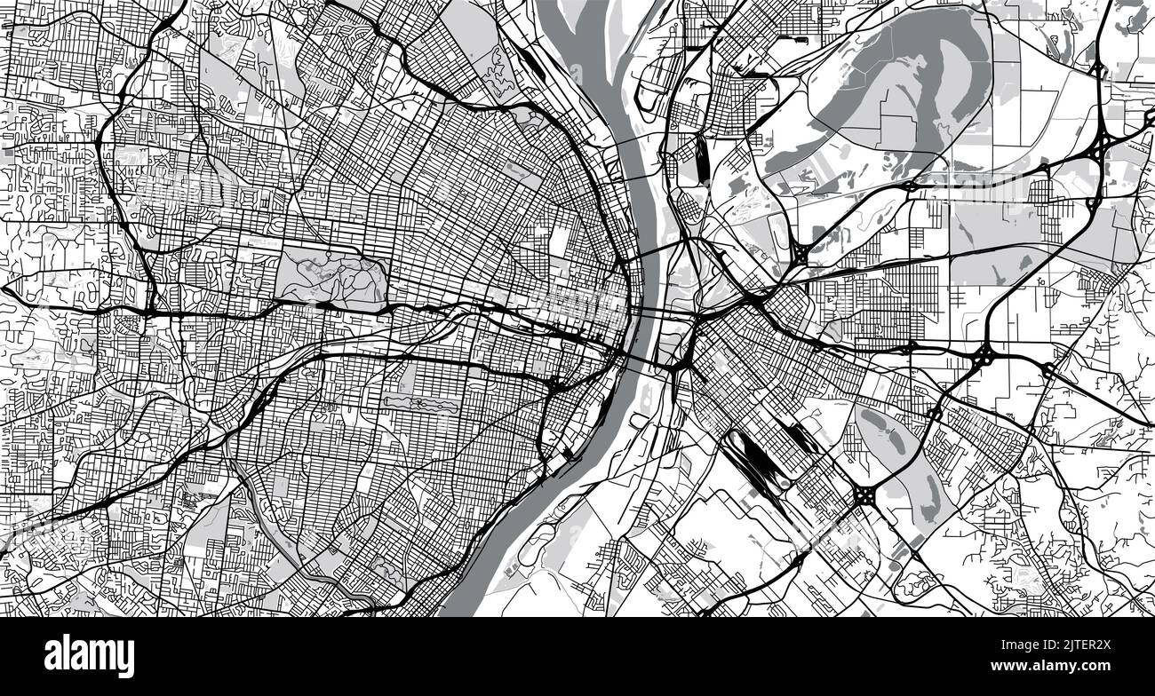 Urban vector city map of St Louis - Urban Vector City Map Of St Louis California United States Of America 2JTER2X