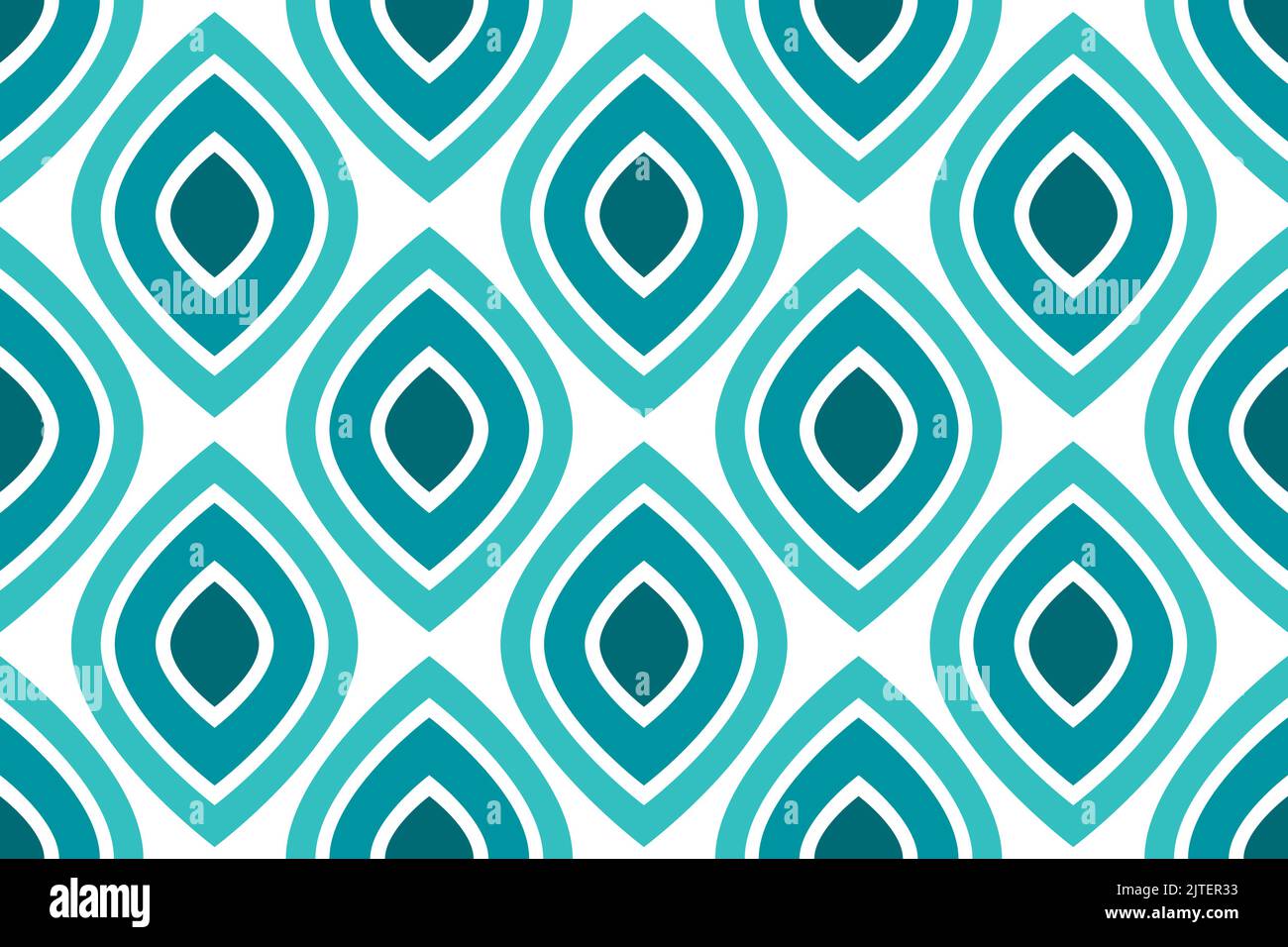 Abstract eye shapes blue seamless pattern. Vector illustration. Stock Vector