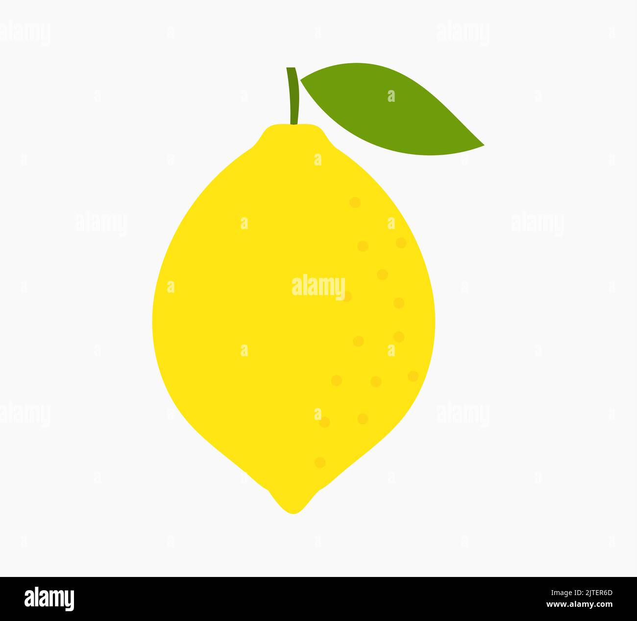 Yellow lemon fruit with leaf icon. Vector illustration. Stock Vector