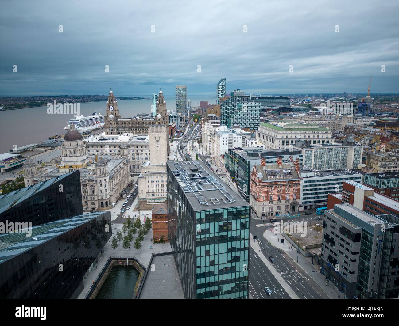 Aerial view over the city of Liverpool Stock Photo - Alamy