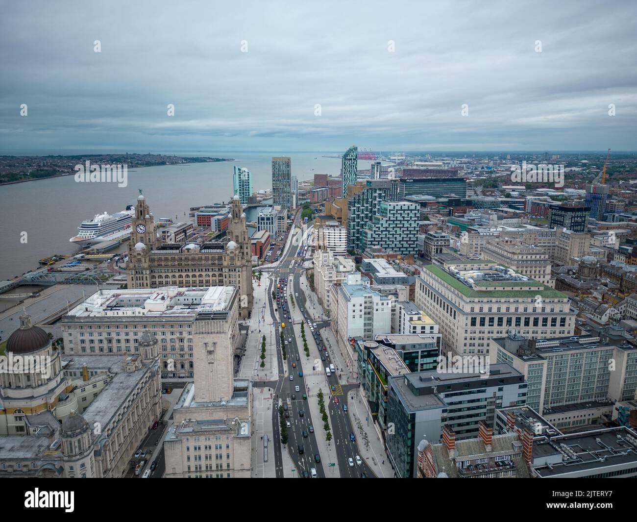 Aerial view over the city of Liverpool Stock Photo - Alamy