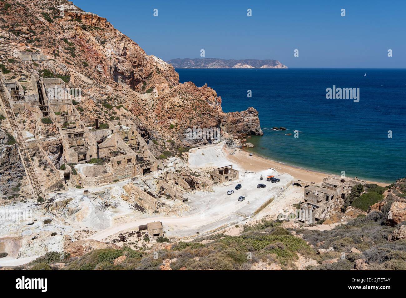 Thiorichia beach, milos island, greece Stock Photo