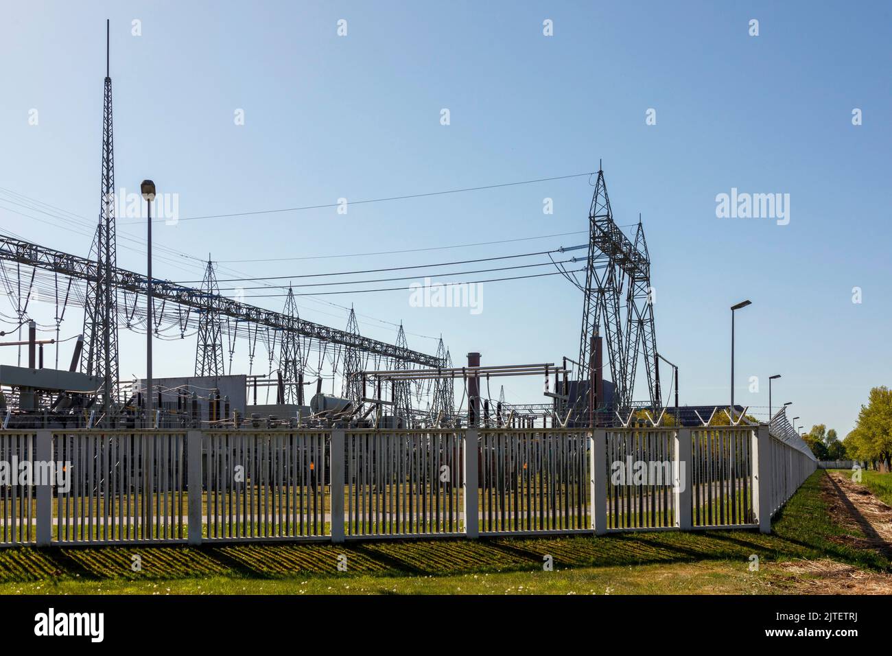 Substation at the gas turbine power plant, next to the