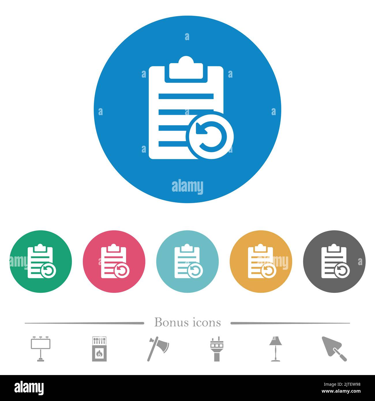 Undo note changes flat white icons on round color backgrounds. 6 bonus ...