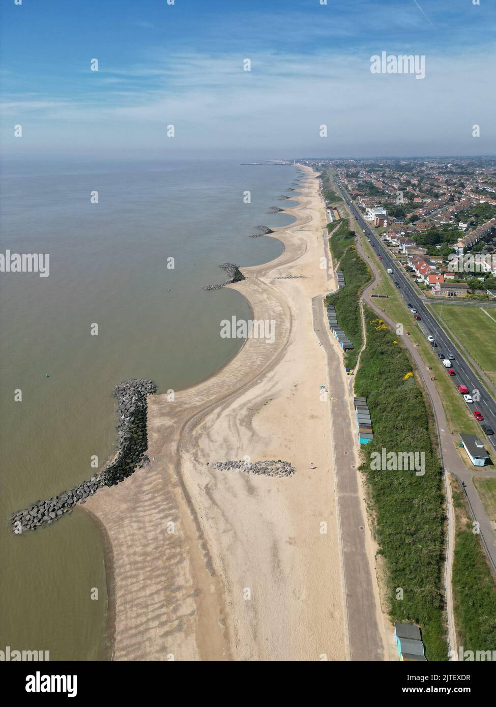 HollandonSea, Essex aerial view of coast Stock Photo Alamy