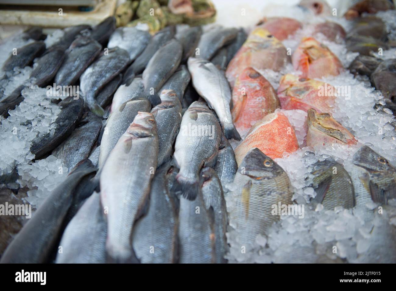 Fishmongers in Brixton Market Stock Photo