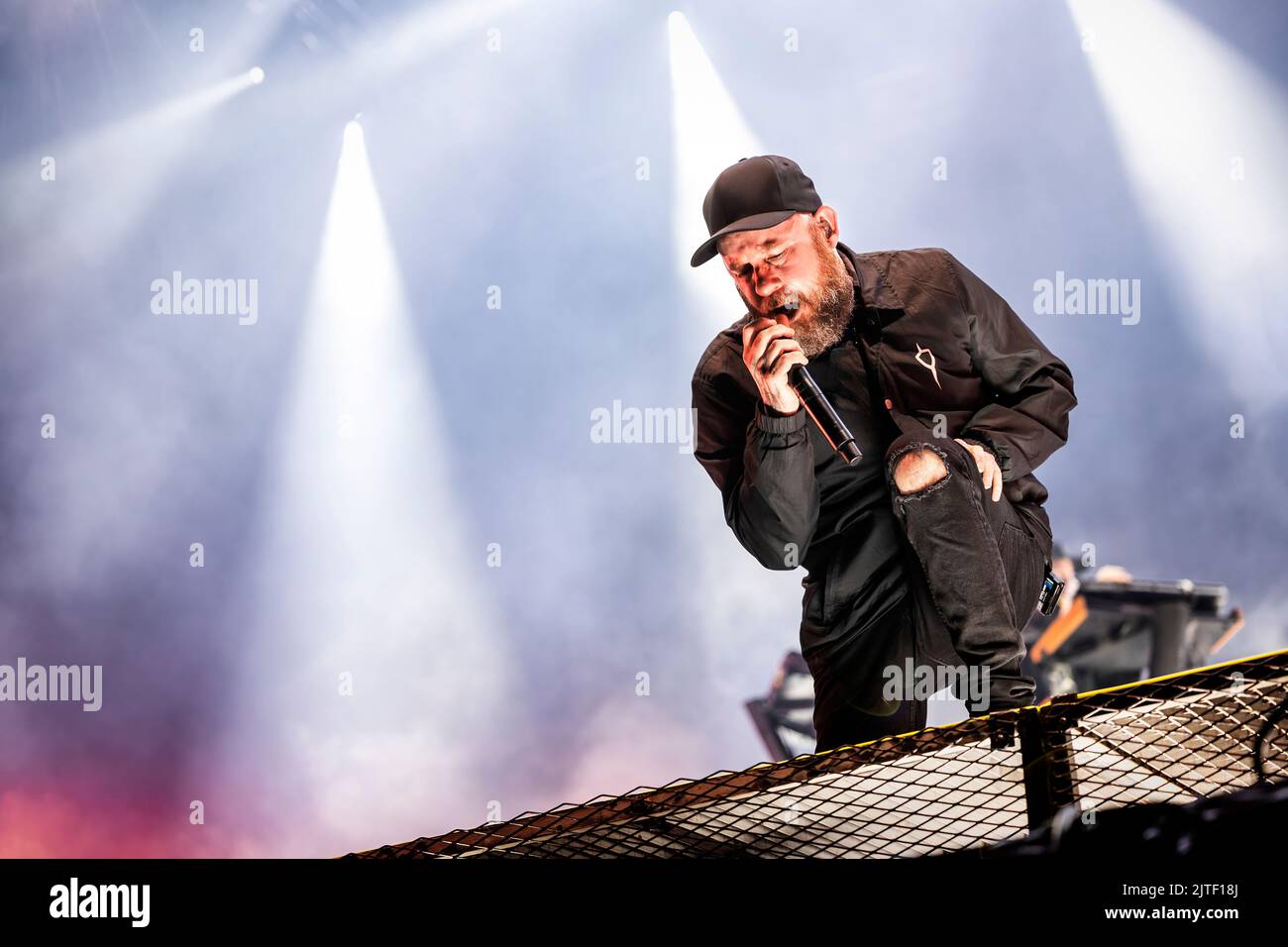 Solvesborg, Sweden. 10th, June 2022. The Swedish heavy metal band In Flames performs a live concert during the Swedish music festival Sweden Rock Festival 2022 in Solvesborg. Here vocalist Anders Friden is seen live on stage. (Photo credit: Gonzales Photo - Terje Dokken). Stock Photo