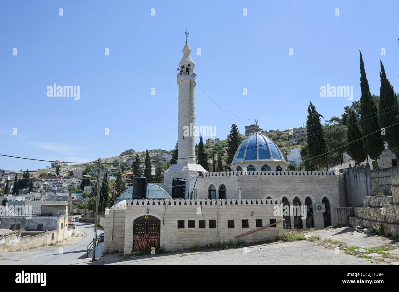 PALESTINE, Jenin, village Anza, mosque / PALÄSTINA, Jenin, Dorf Anza, Moschee Stock Photo