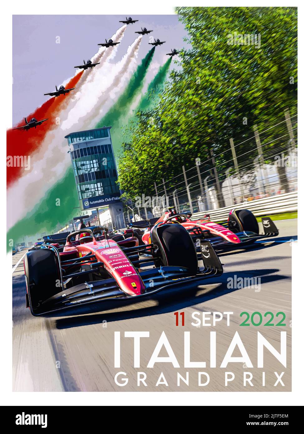 Italian F1 Grand Prix 2022 Race Poster Stock Photo