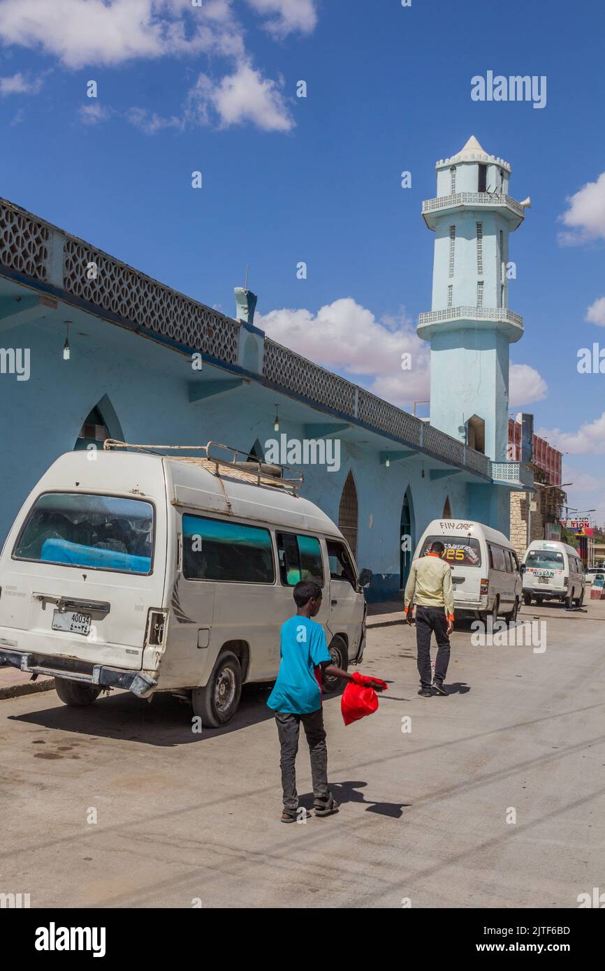 HARGEISA, SOMALILAND - APRIL 12, 2019: Minaret of a mosque in Hargeisa, capital of Somaliland Stock Photo