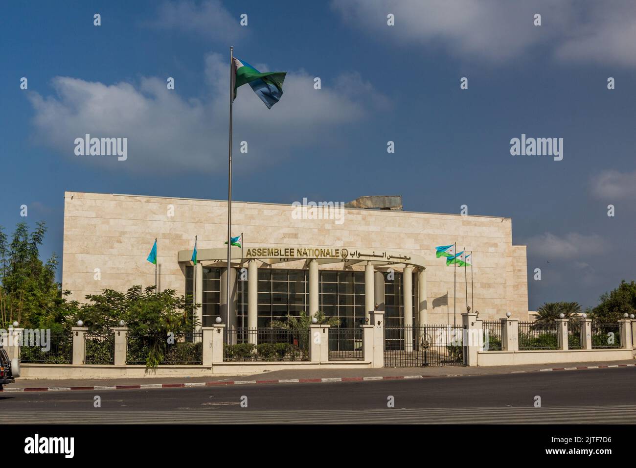 DJIBOUTI, DJIBOUTI - APRIL 17, 2019: Assemblée Nationale (National Assembly) in Djibouti, capital of Djibouti. Stock Photo