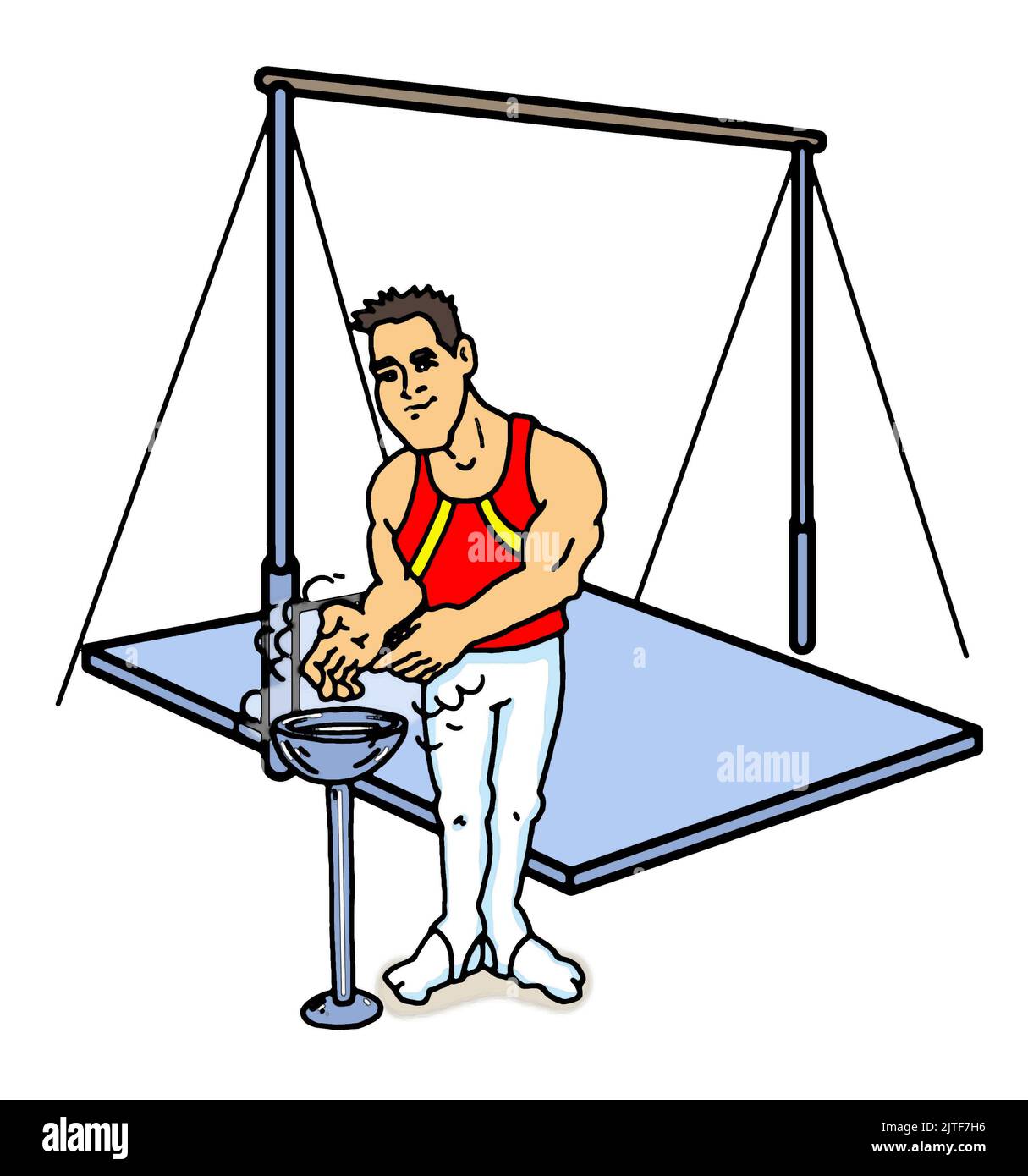 One in a series of artwork illustrations, showing a male athlete