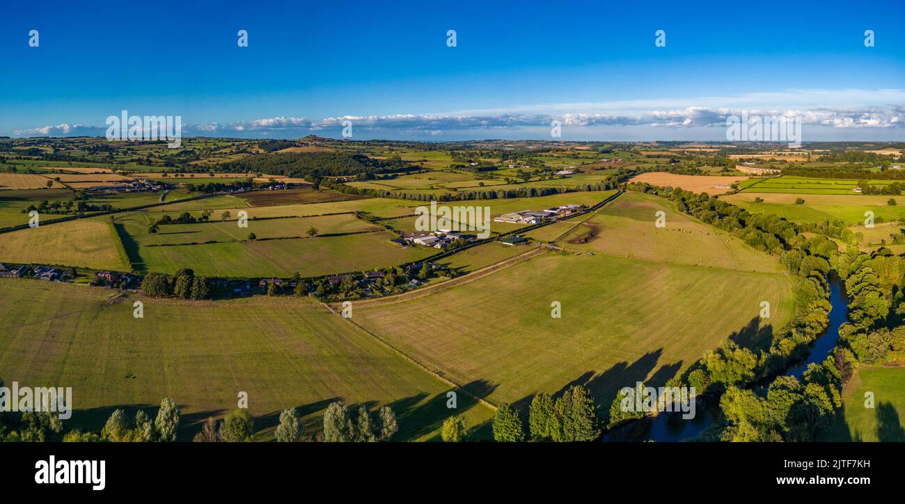 Panoramic aerial view over North Yorkshire countryside Stock Photo