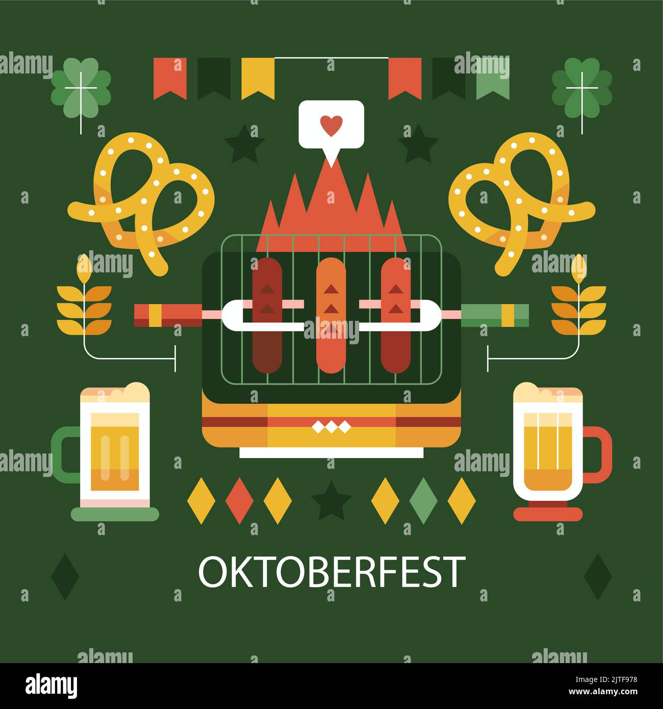 Flat illustration for oktoberfest celebration Vector illustration Stock ...