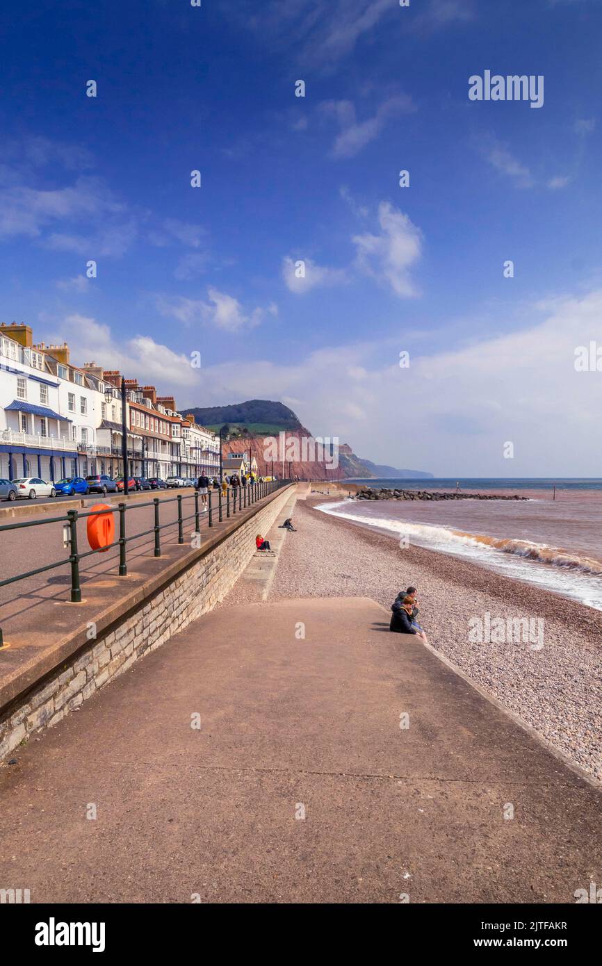 Out of Season. Esplanade and Seafront at Sidmouth South Devon England UK Stock Photo
