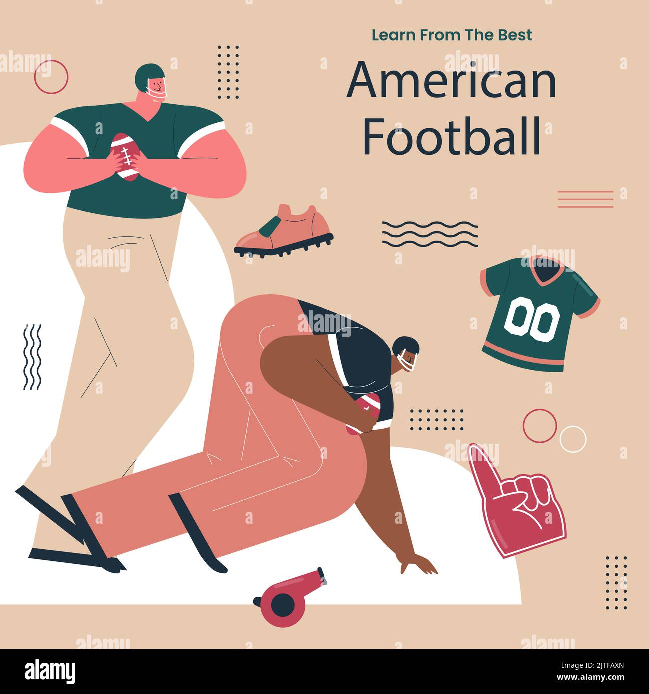 Flat design american football posts Vector illustration Stock Vector
