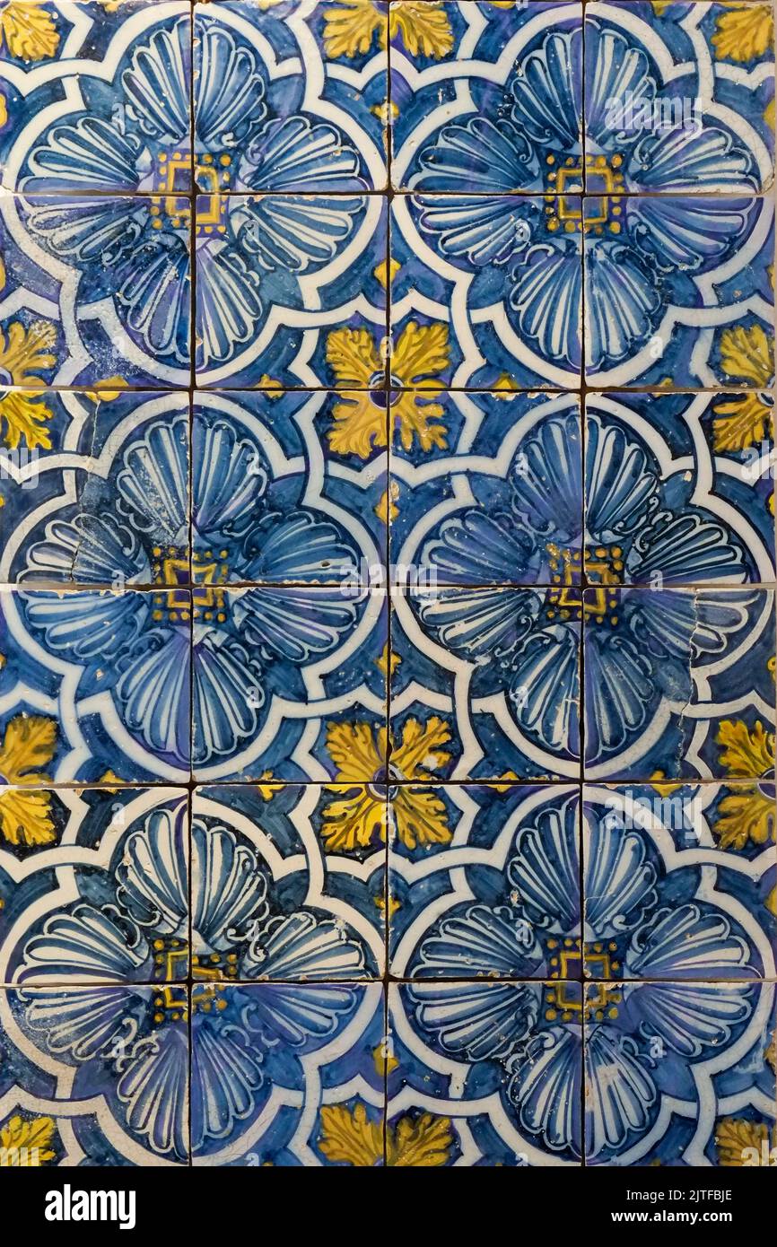 Lisbon, Portugal. Traditional Portuguese ceramic tiles. Azuelos. Stock Photo