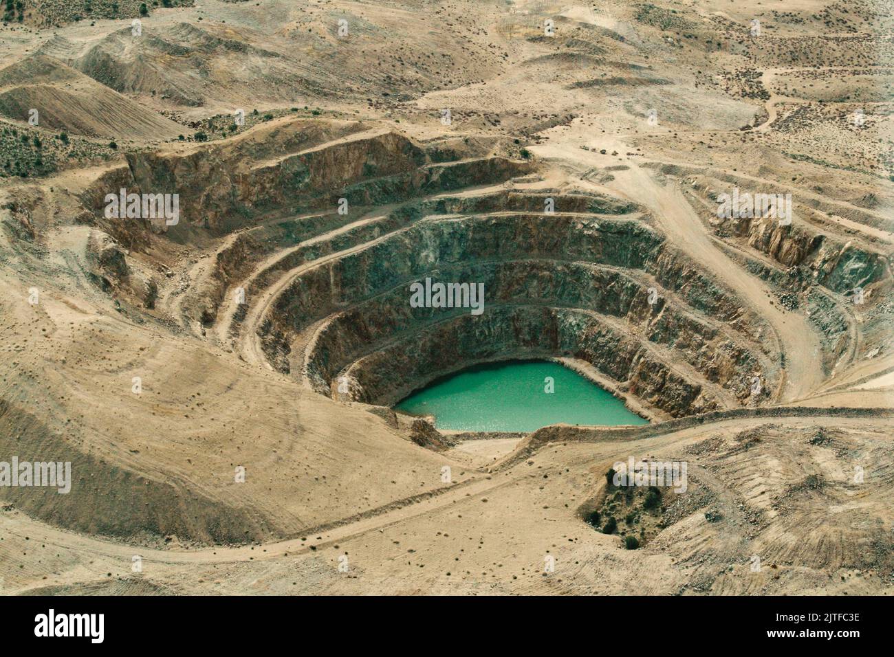 Mojave Desert, Nevada, United States. Copper mining pit Stock Photo