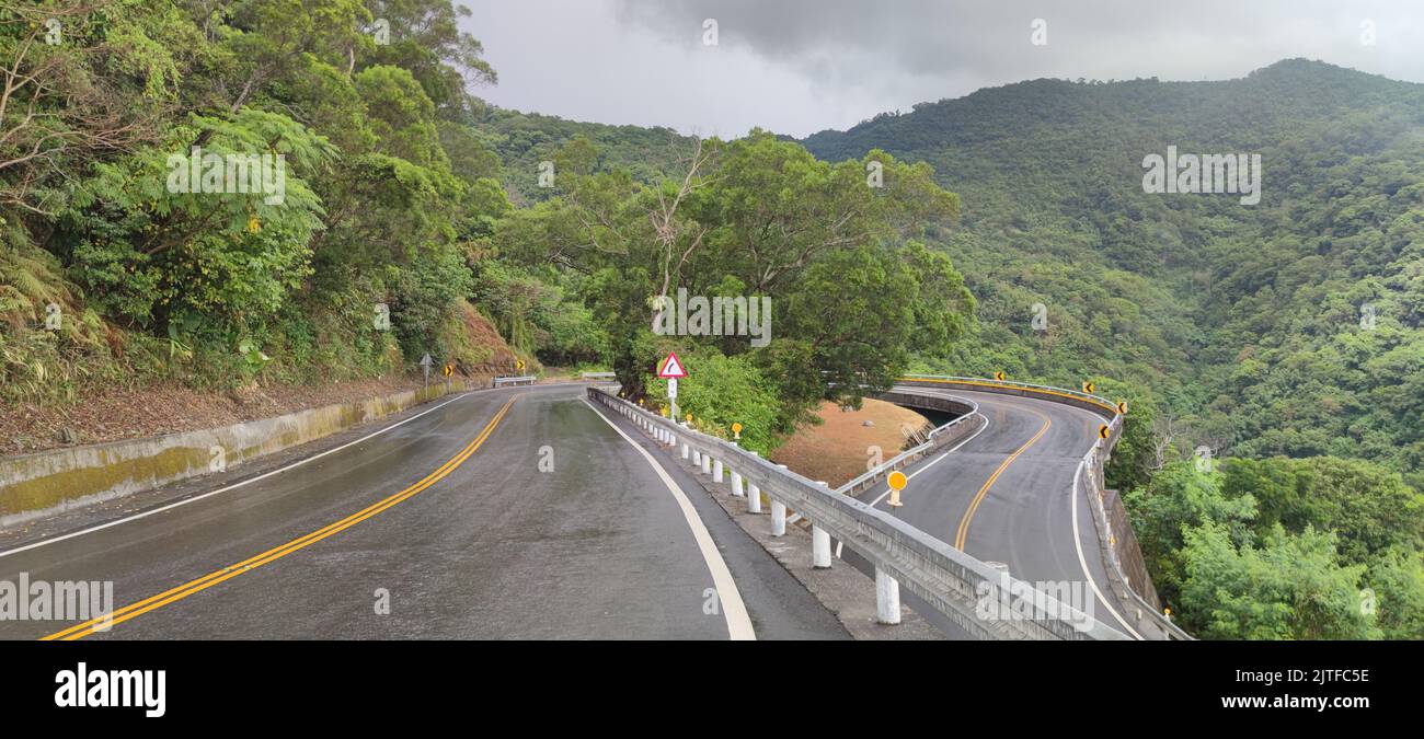 Beiyi Highway, Taipei Yilan - Aug 29, 2022 : The Most beautiful Forest Highway, Beiyi Highway, Taiwan Stock Photo
