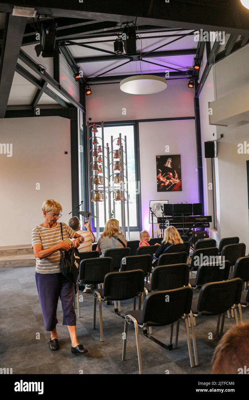 Musée PACCARD, ANNECY Bell chime auditorium Stock Photo Alamy