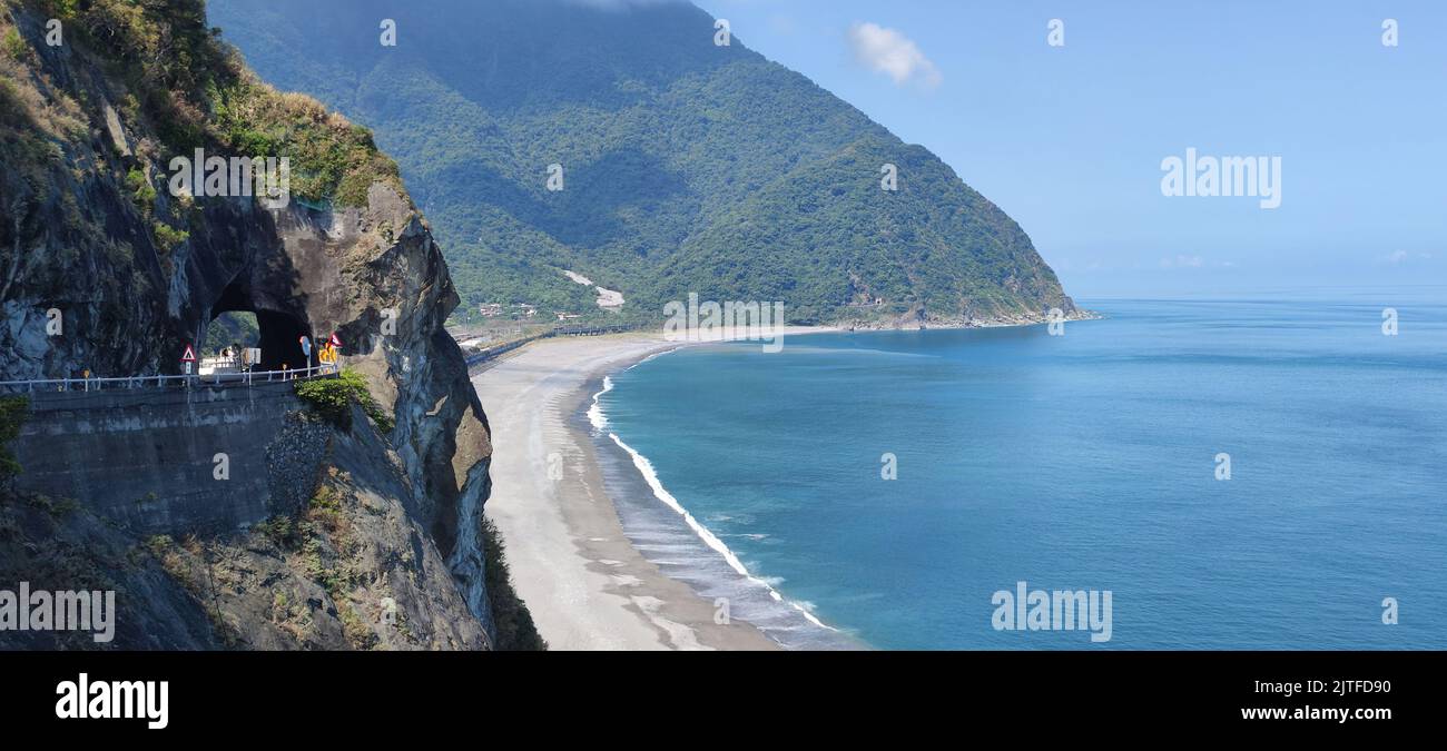 Suhua Highway, Yilan - Aug 29, 2022 : Chingshui Ocean cliffs are the highest coastal cliffs in Taiwan Stock Photo