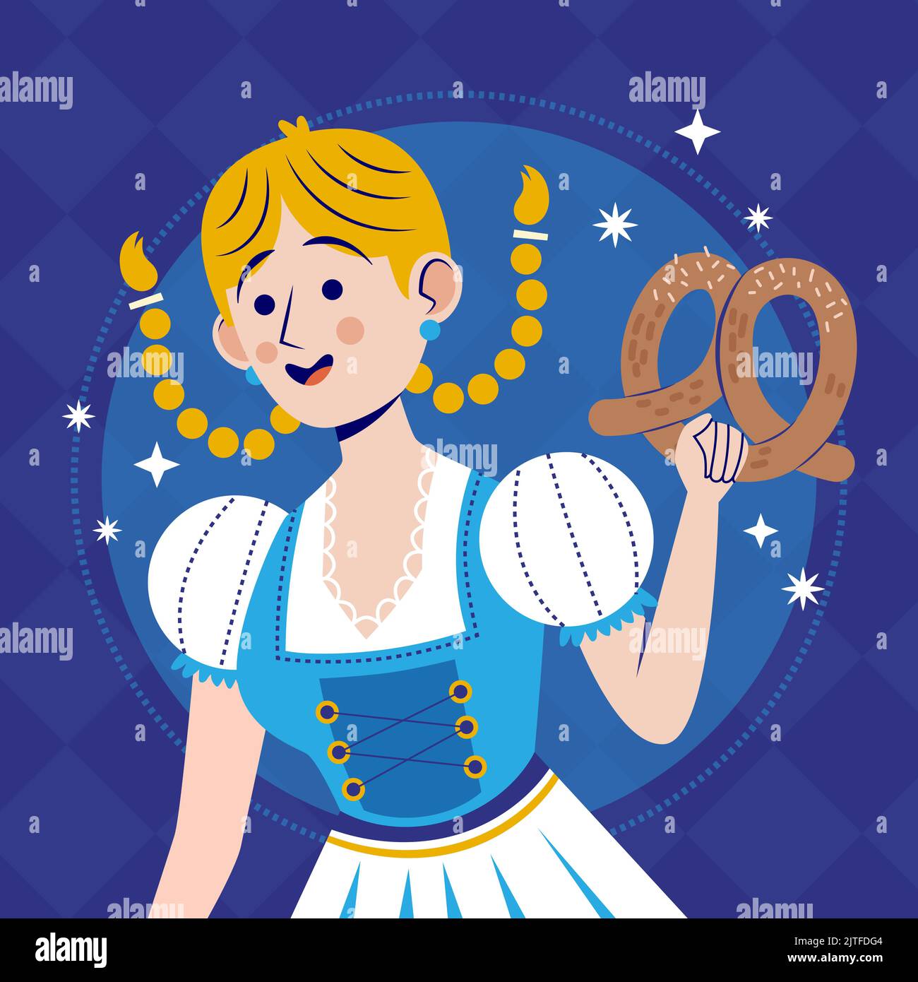 Flat oktoberfest celebration Vector illustration Stock Vector