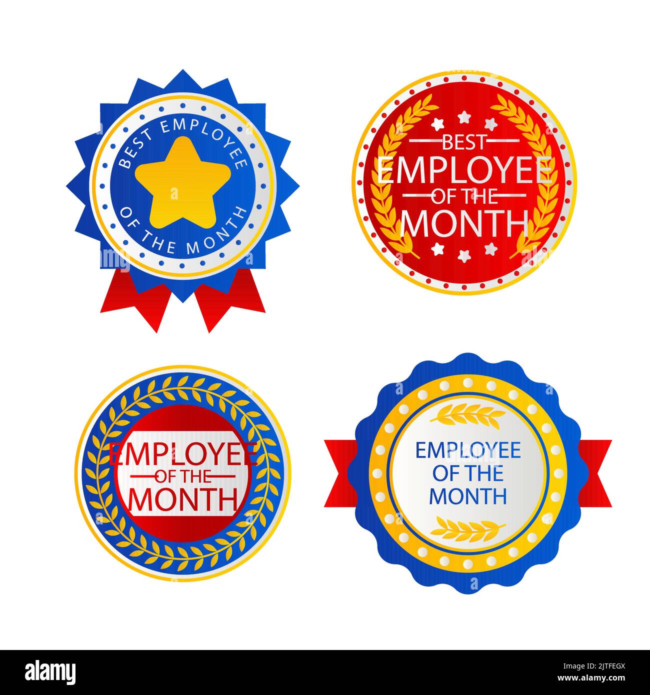 Gradient employee of the month badges Vector illustration Stock Vector