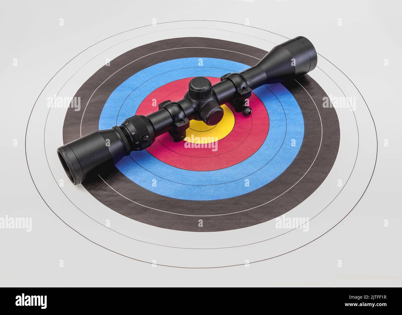 Rifle scope and shooting target Stock Photo
