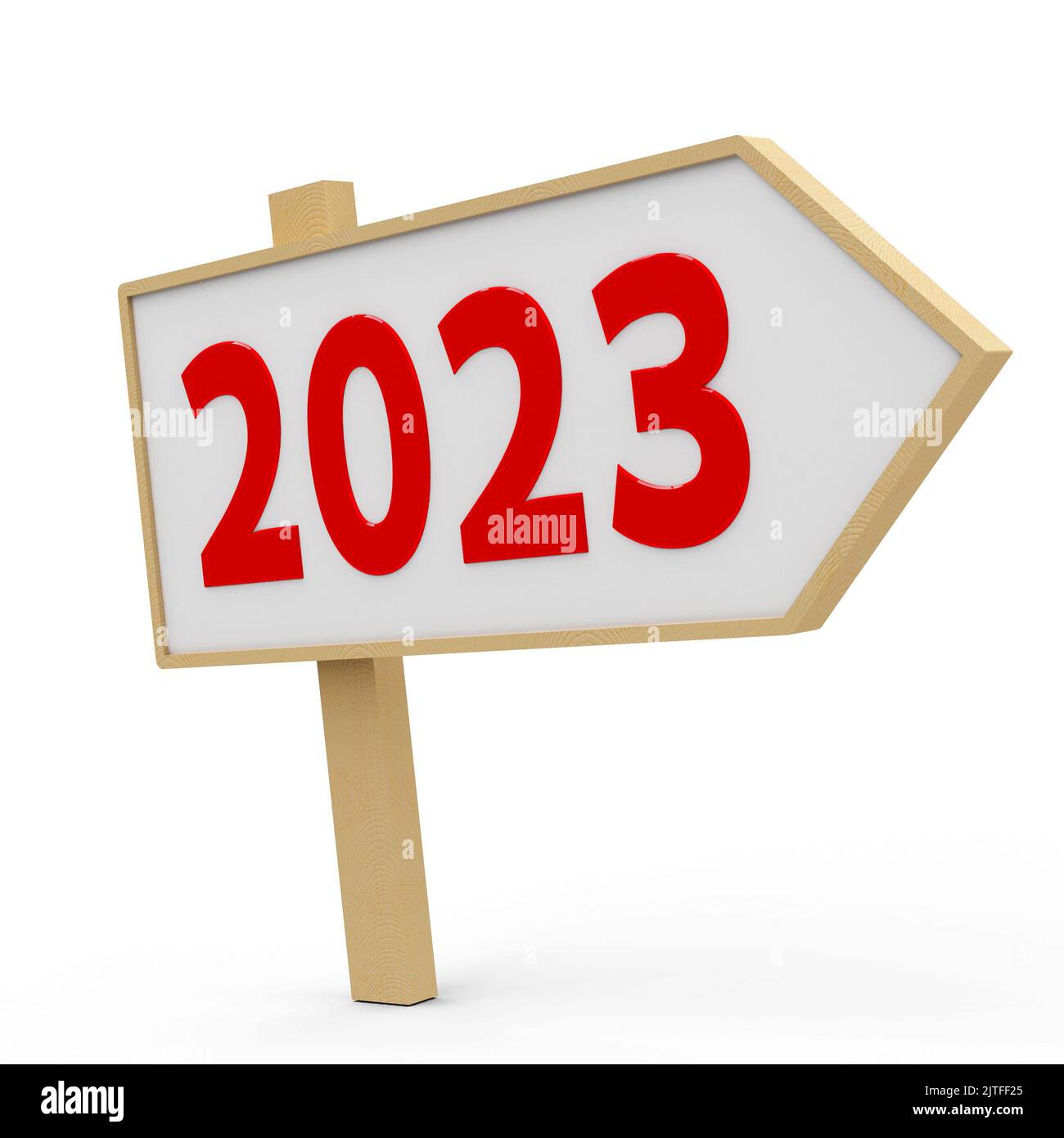 2023 white banner on white background, represents the new year 2023, three-dimensional rendering, 3D illustration Stock Photo
