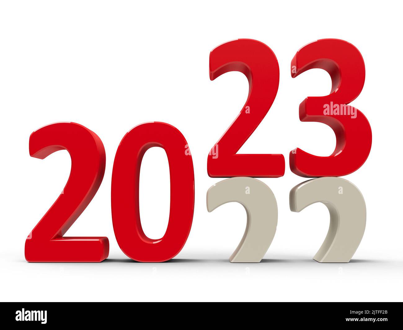 2022-2023 change represents the new year 2023, three-dimensional rendering, 3D illustration Stock Photo