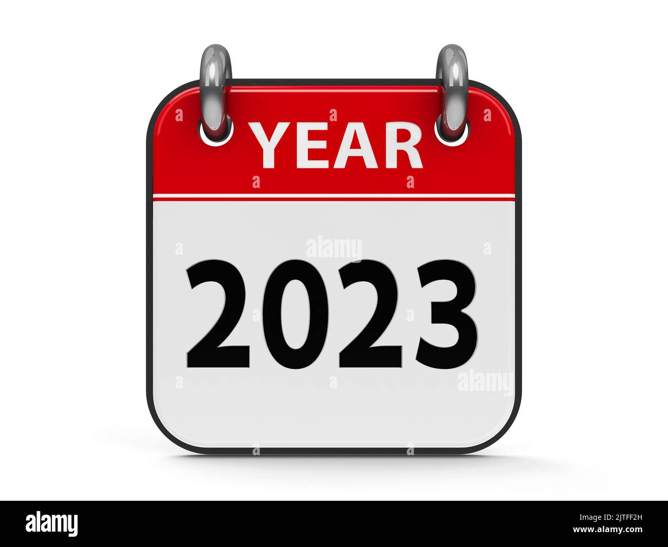 Icon calendar 2023 year isolated on white background, three-dimensional rendering, 3D illustration Stock Photo