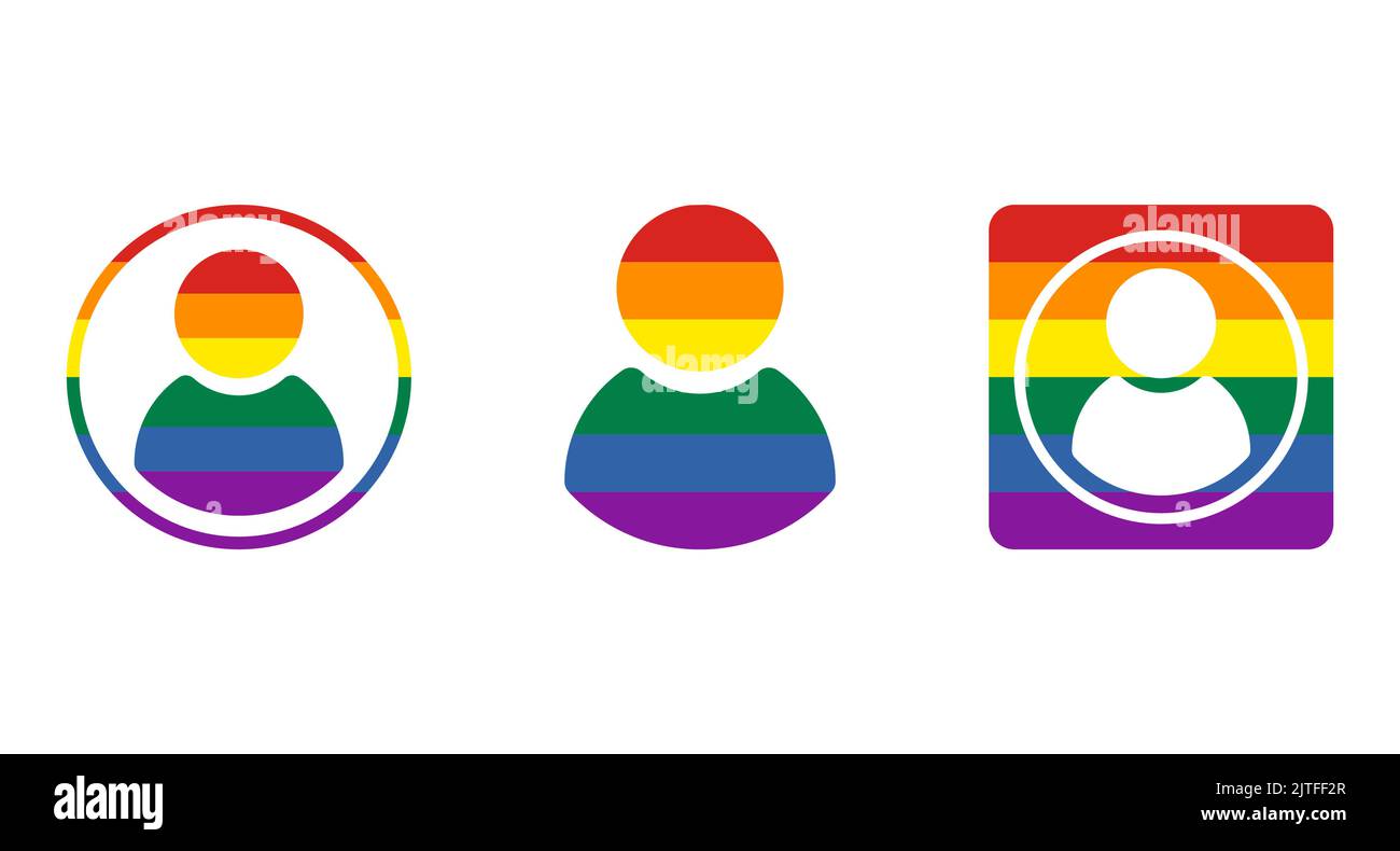 Set of LGBT avatar icon. Pride flag human symbol. vector illustration Stock Vector