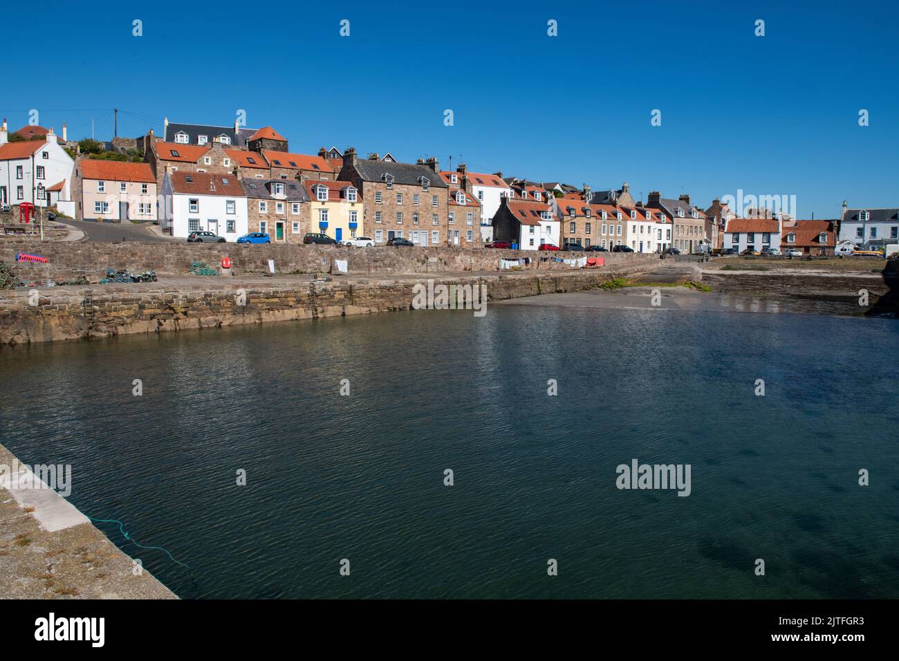 Cellardyke harbour, historic fishing village in Fife Scotland, UK Stock
