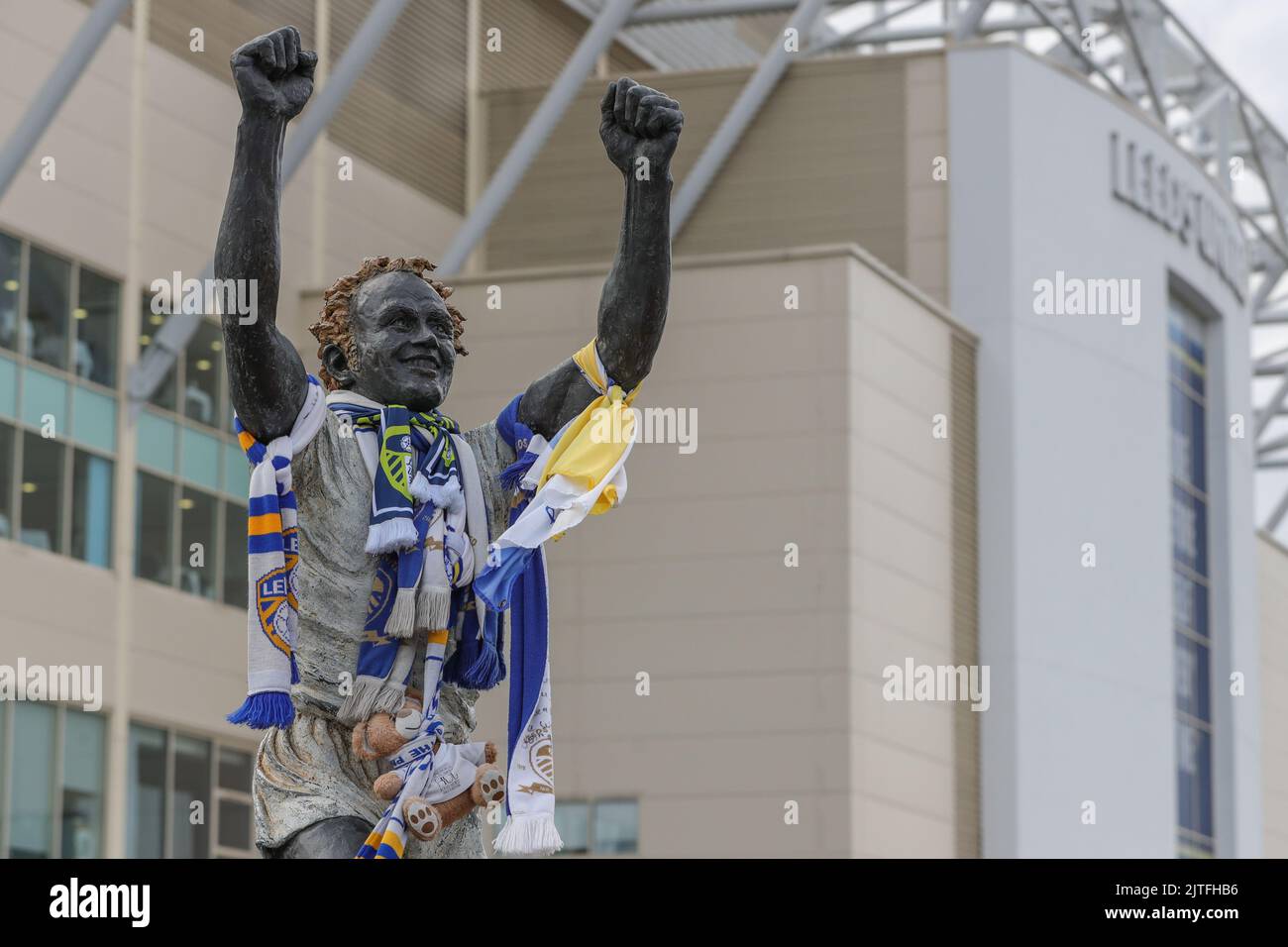 Billy Bremner statue outside Elland Road before the Premier League