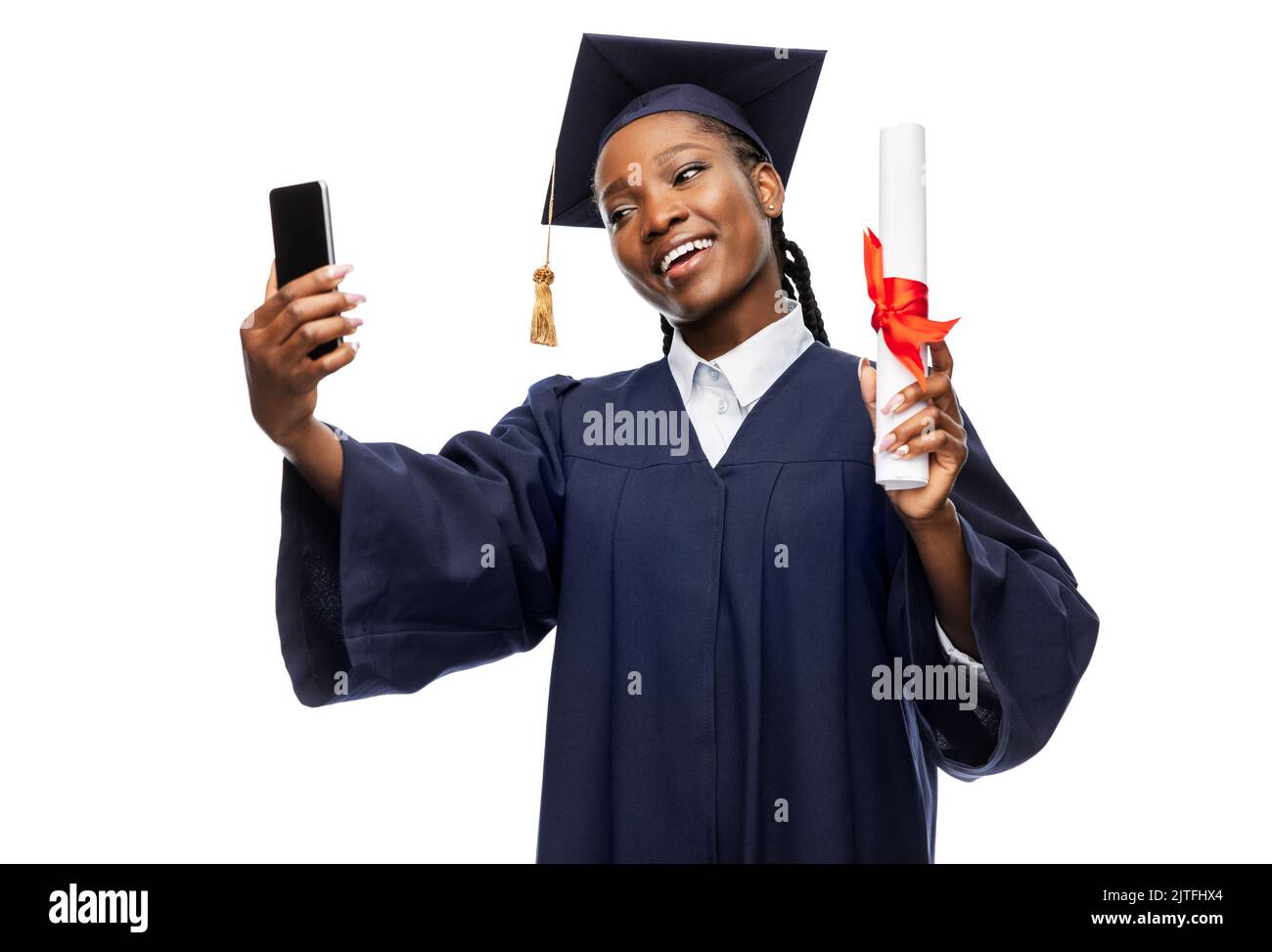 happy female graduate student with diploma Stock Photo - Alamy