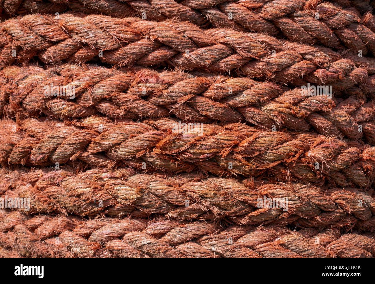 Close up of old thick rope Stock Photo