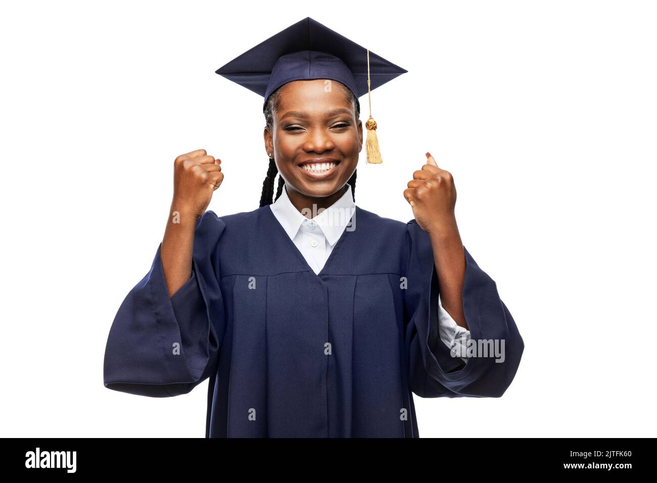 happy female graduate student in mortarboard Stock Photo - Alamy