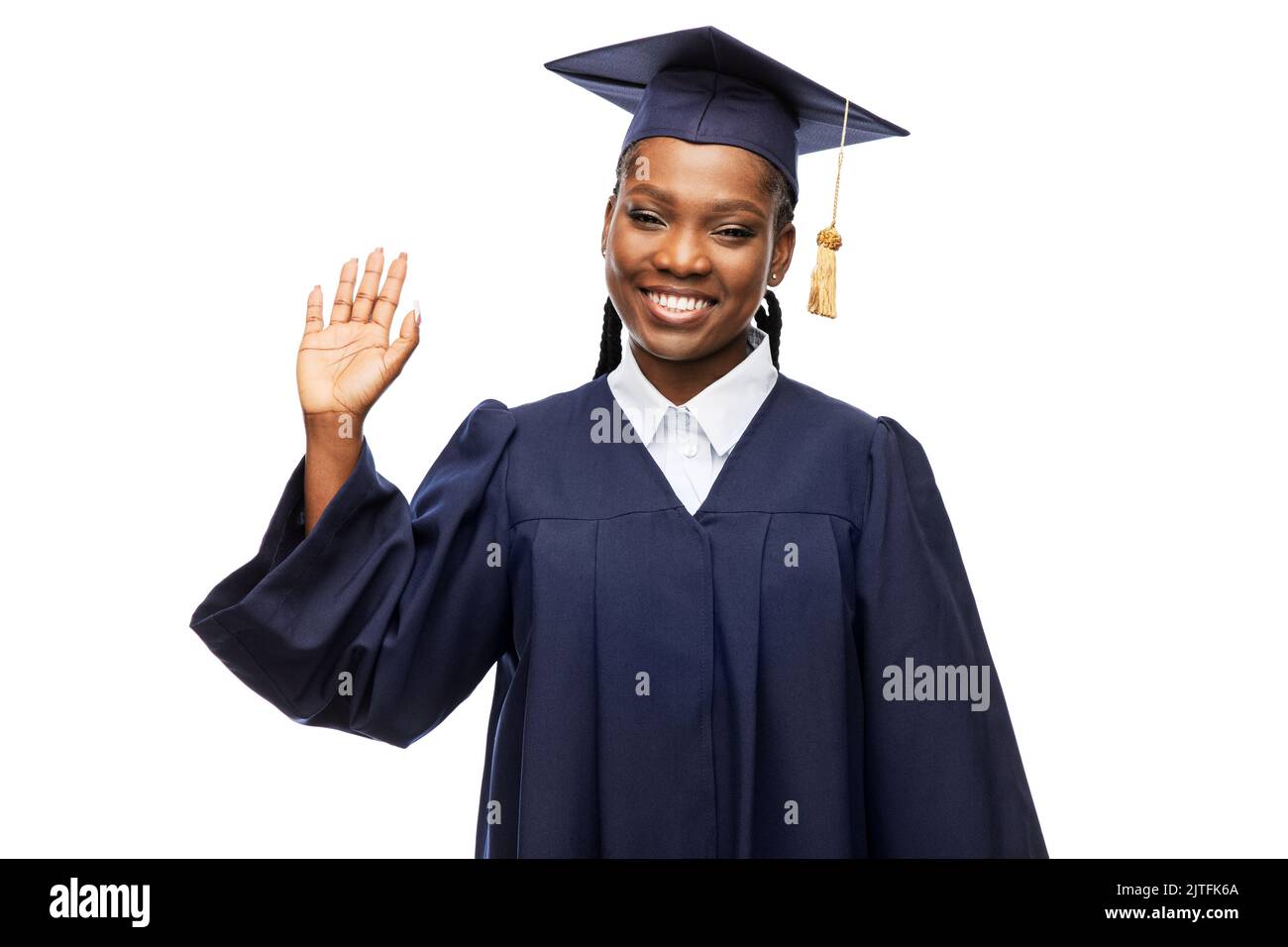 happy female graduate student in mortarboard Stock Photo - Alamy