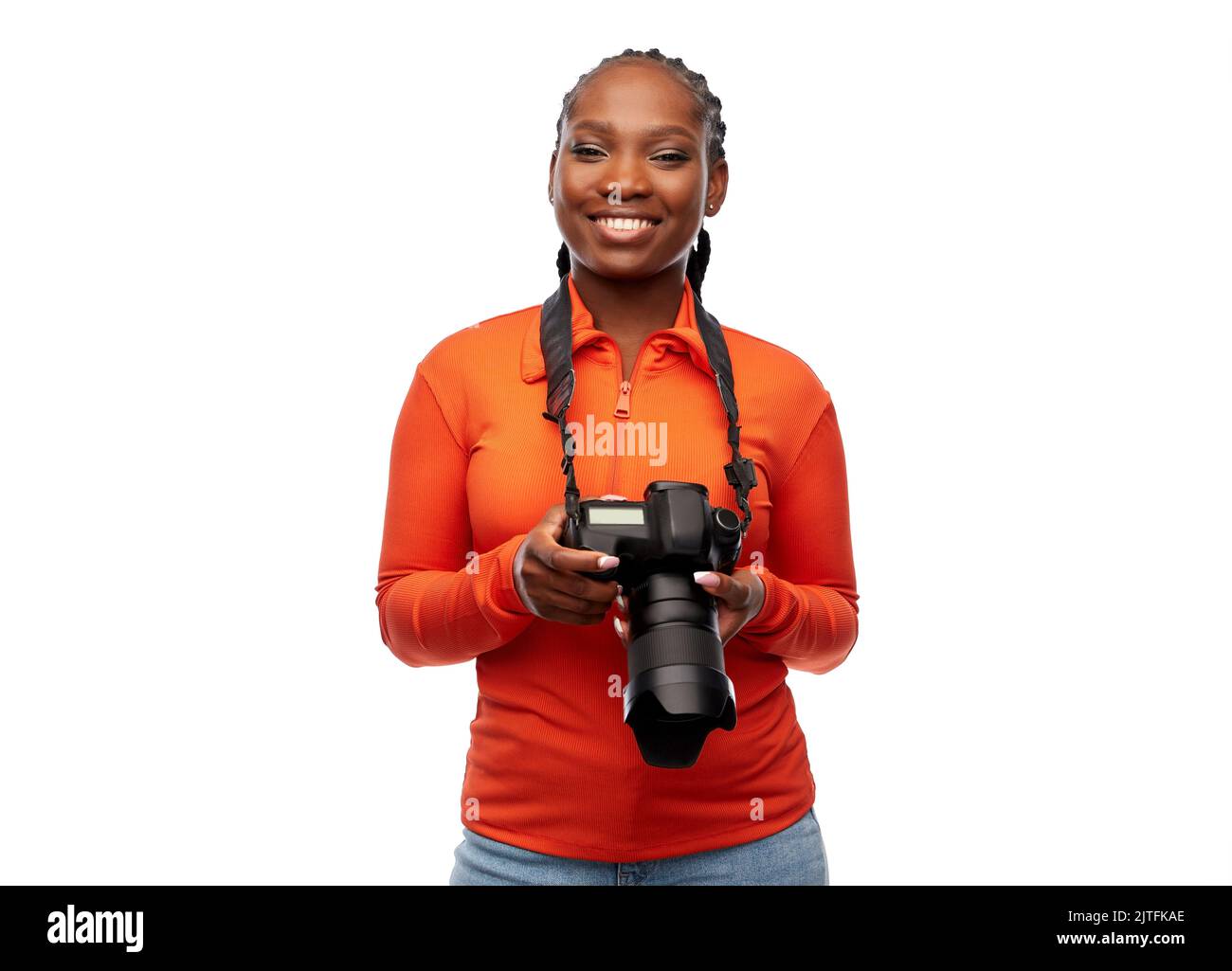 Happy black female photographer hi-res stock photography and images - Alamy