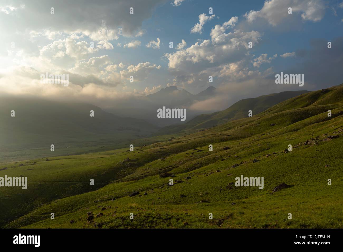 Low clouds on the mountain Drakensberg South Africa Stock Photo Alamy