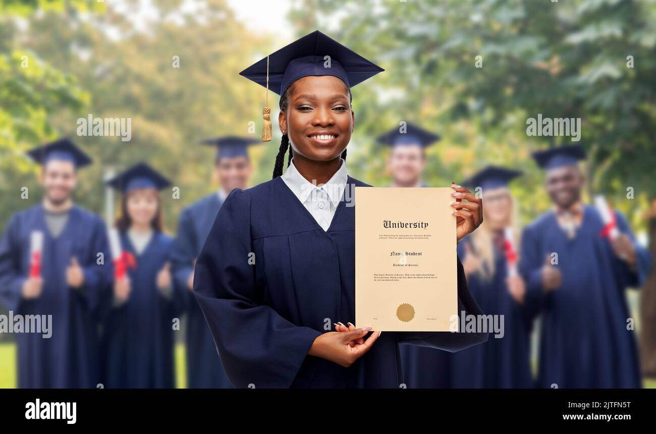 happy female graduate student with diploma Stock Photo - Alamy