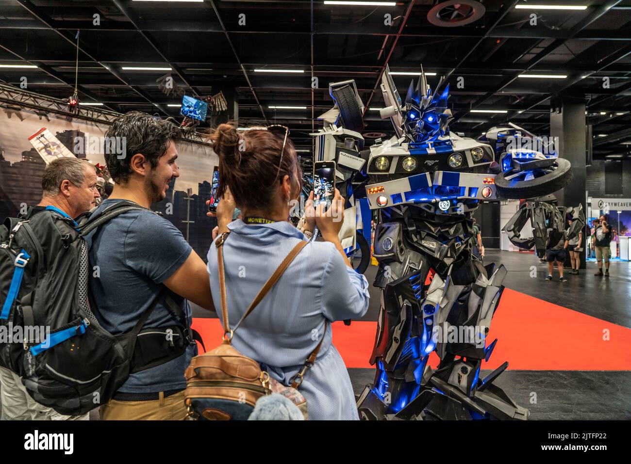 Gamescom, the world's largest trade fair for video and computer games, life-size robot models, in Cologne, Germany, Stock Photo