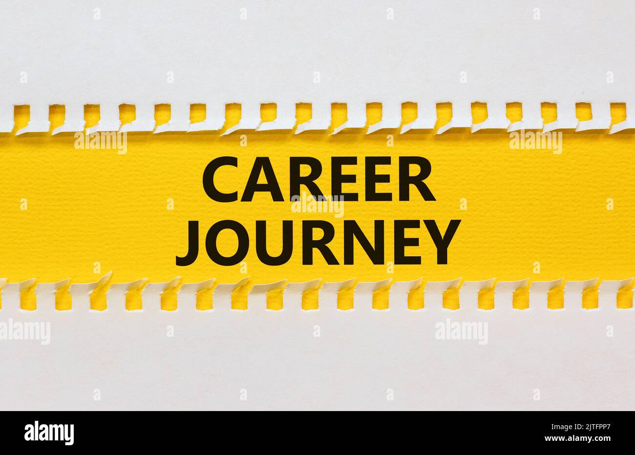 Career journey symbol. Concept words Career journey on yellow paper on