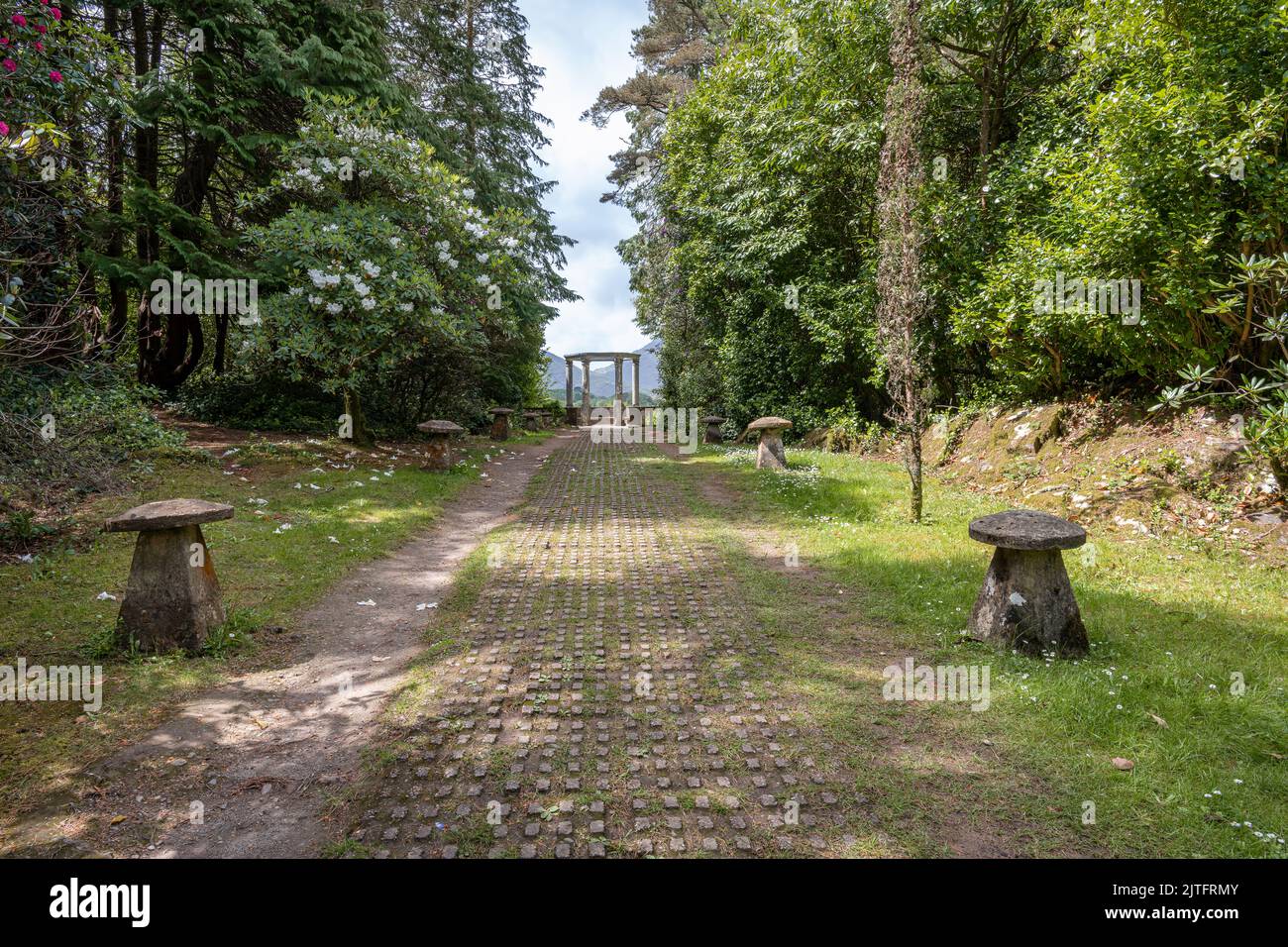 The Grecian Temple in the gardens of Garinish Island, County Cork, Ireland Stock Photo