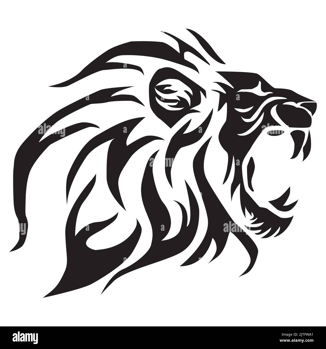 Lion head black and white hi-res stock photography and images - Alamy