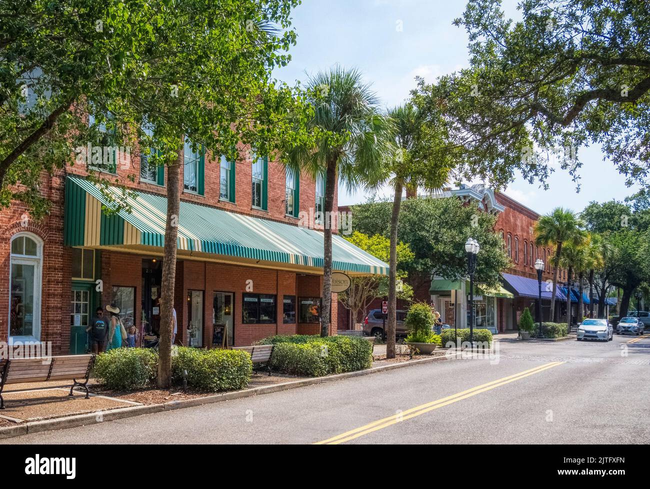 Centre Street in the Village of Fernandina Beach on Amelia Island Florida USA Stock Photo