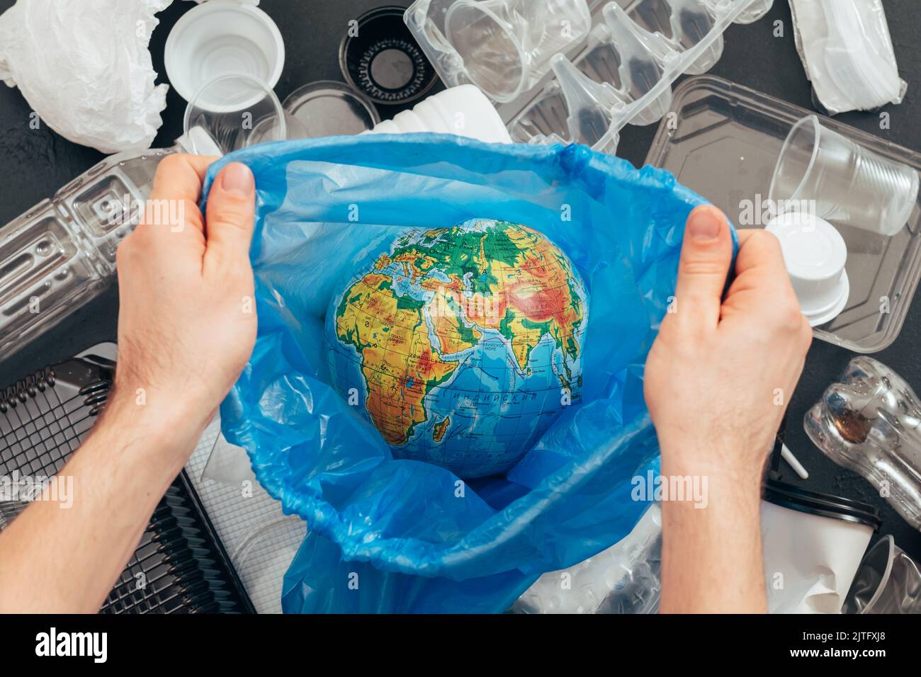 save planet ecology plastic waste recycling Stock Photo